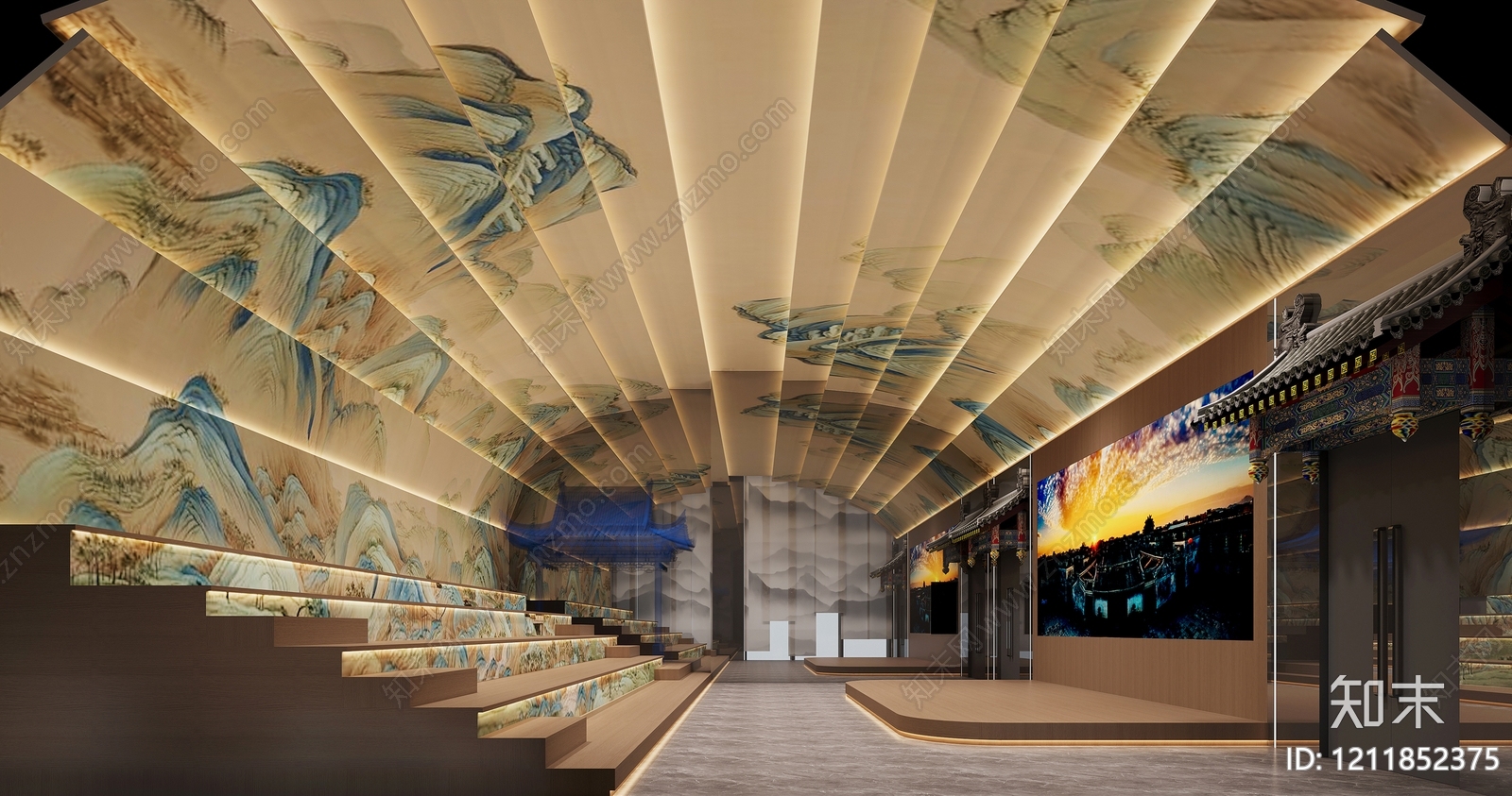 新中式其他办公空间3D模型下载【ID:1211852375】