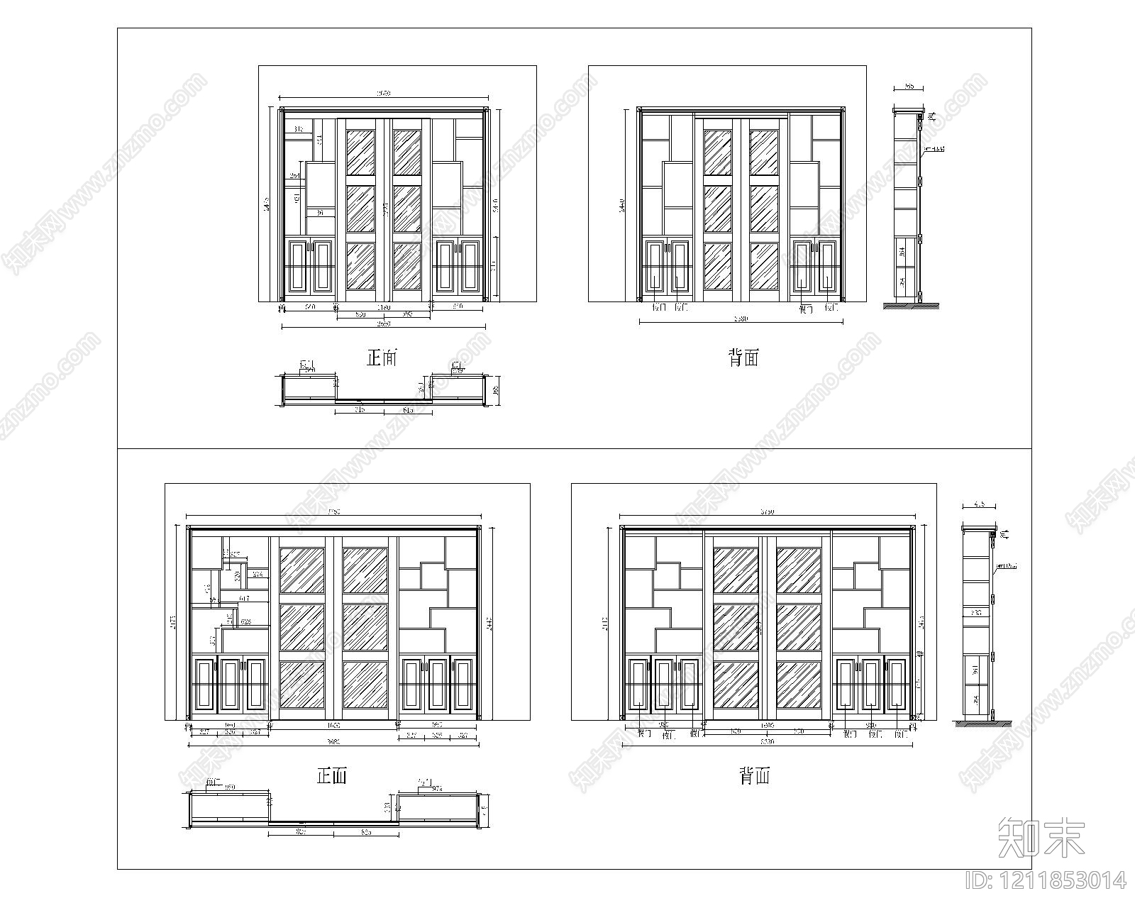 新中式中式家具图库施工图下载【ID:1211853014】