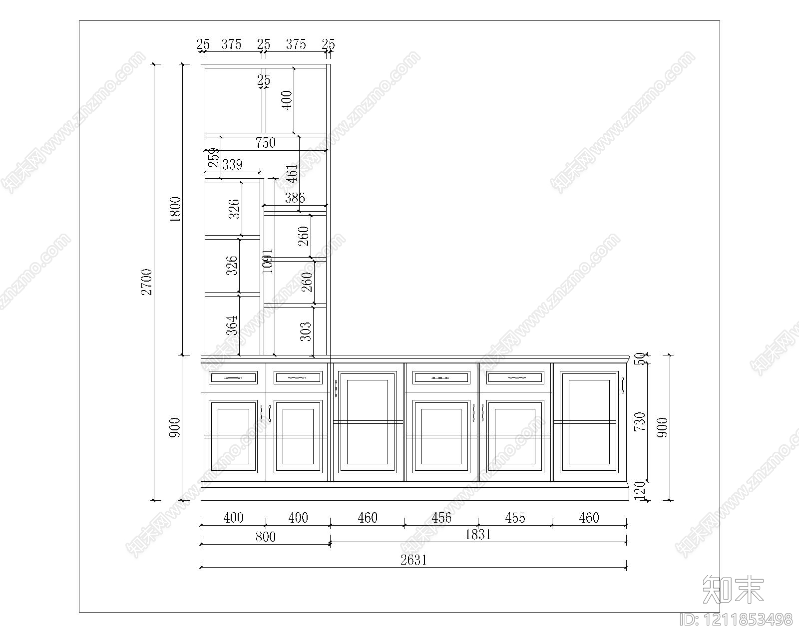 新中式家具图库施工图下载【ID:1211853498】
