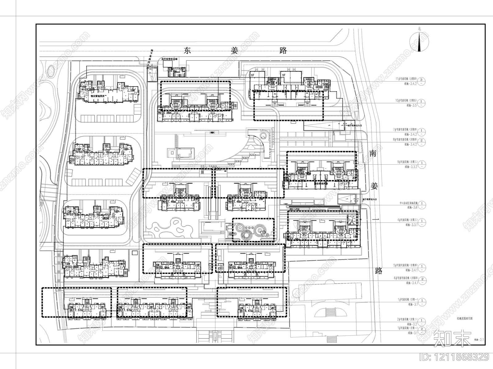 宅间绿地cad施工图下载【ID:1211868329】