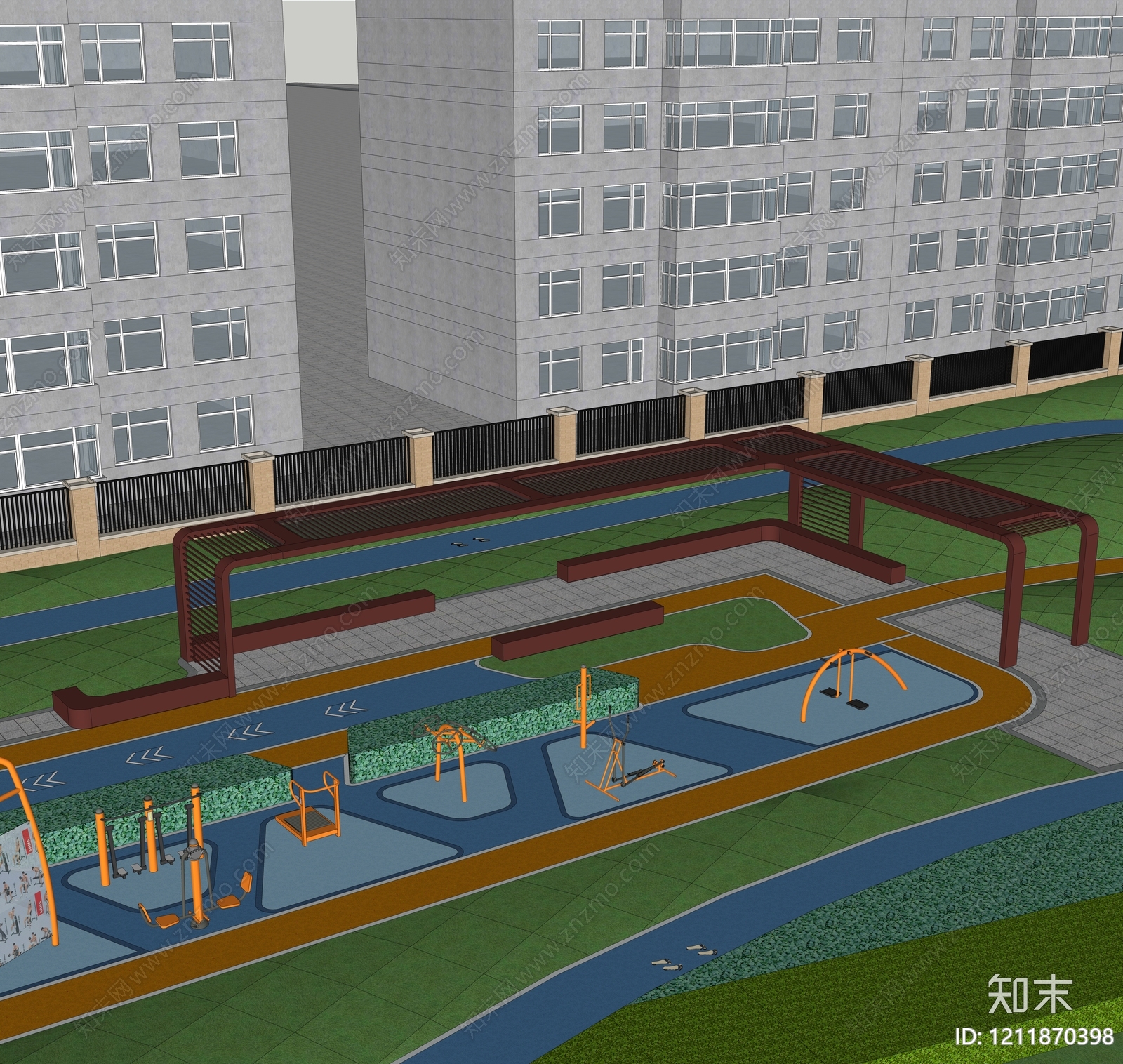 现代主义景观廊架空间SU模型下载【ID:1211870398】