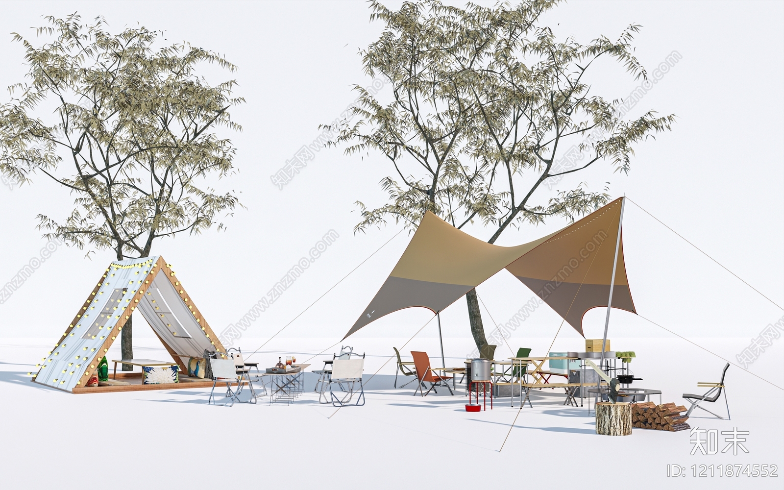 露营风房车营地SU模型下载【ID:1211874552】