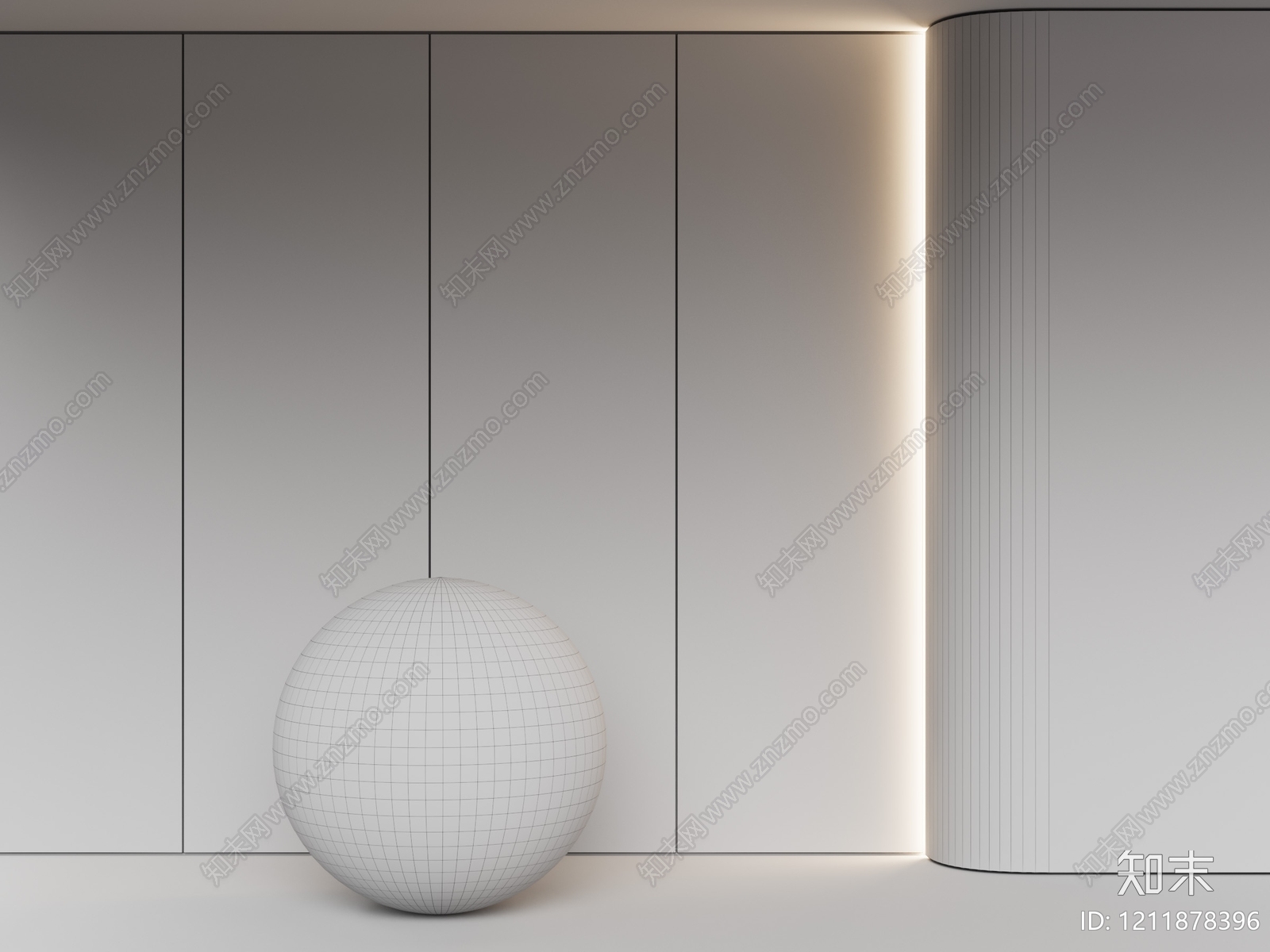 极简主义护墙板3D模型下载【ID:1211878396】