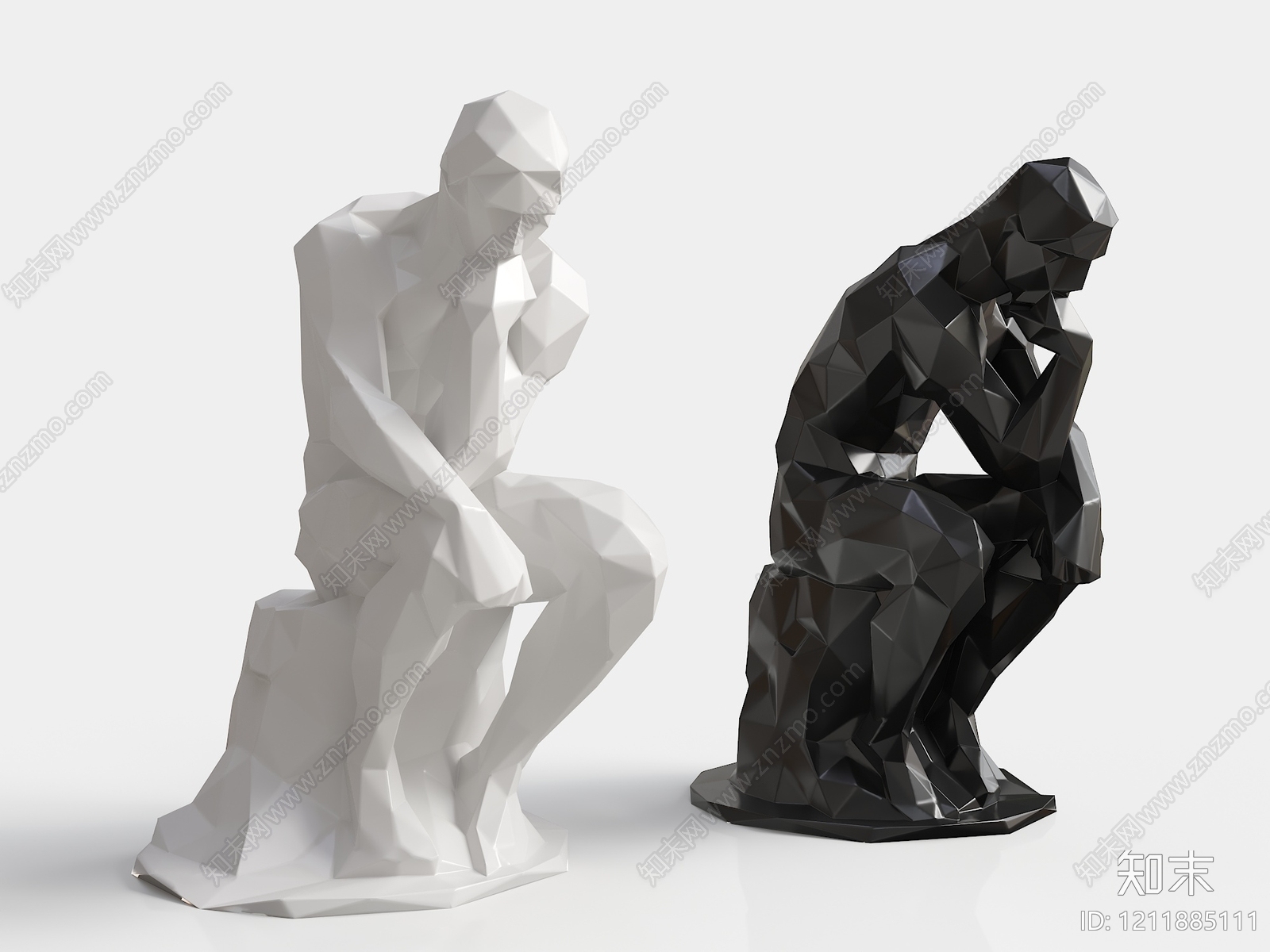 低多边形艺术雕塑摆件SU模型下载【ID:1211885111】