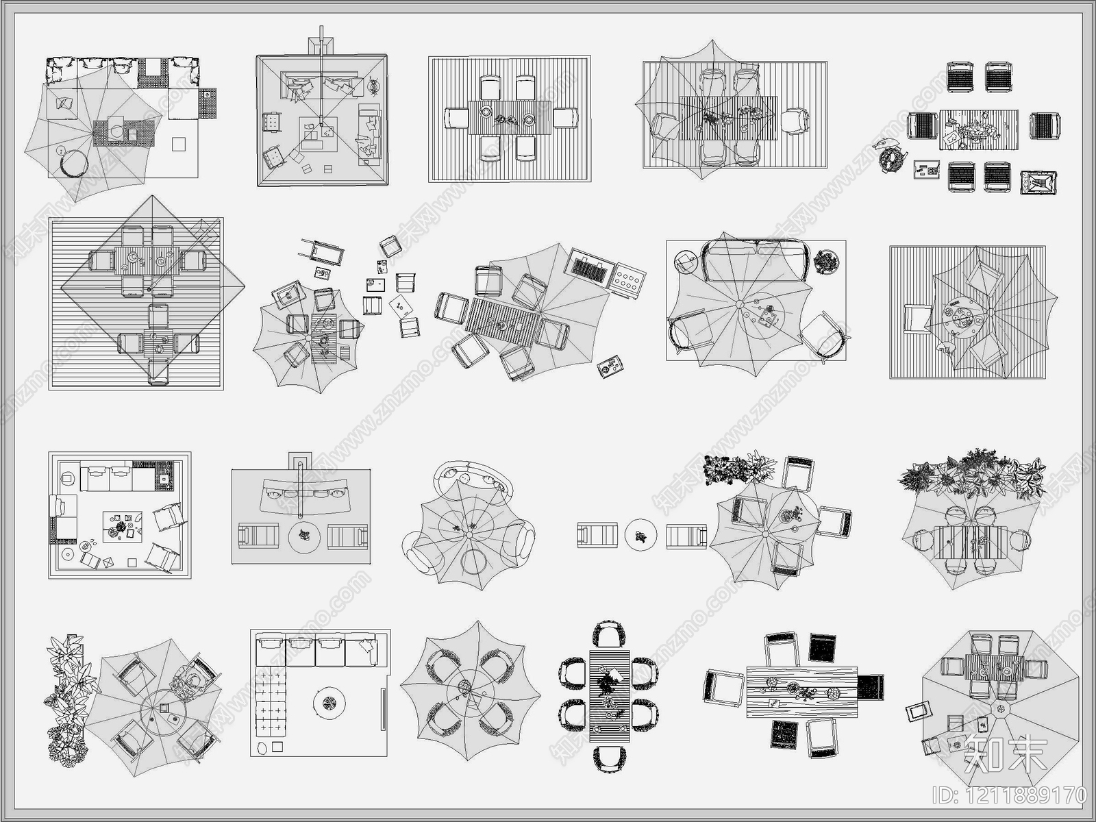 现代中式桌椅施工图下载【ID:1211889170】