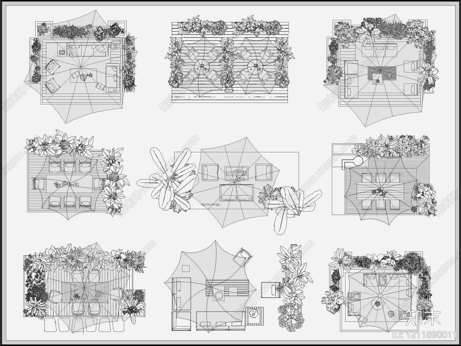 新中式中式综合景观图库施工图下载【ID:1211890011】