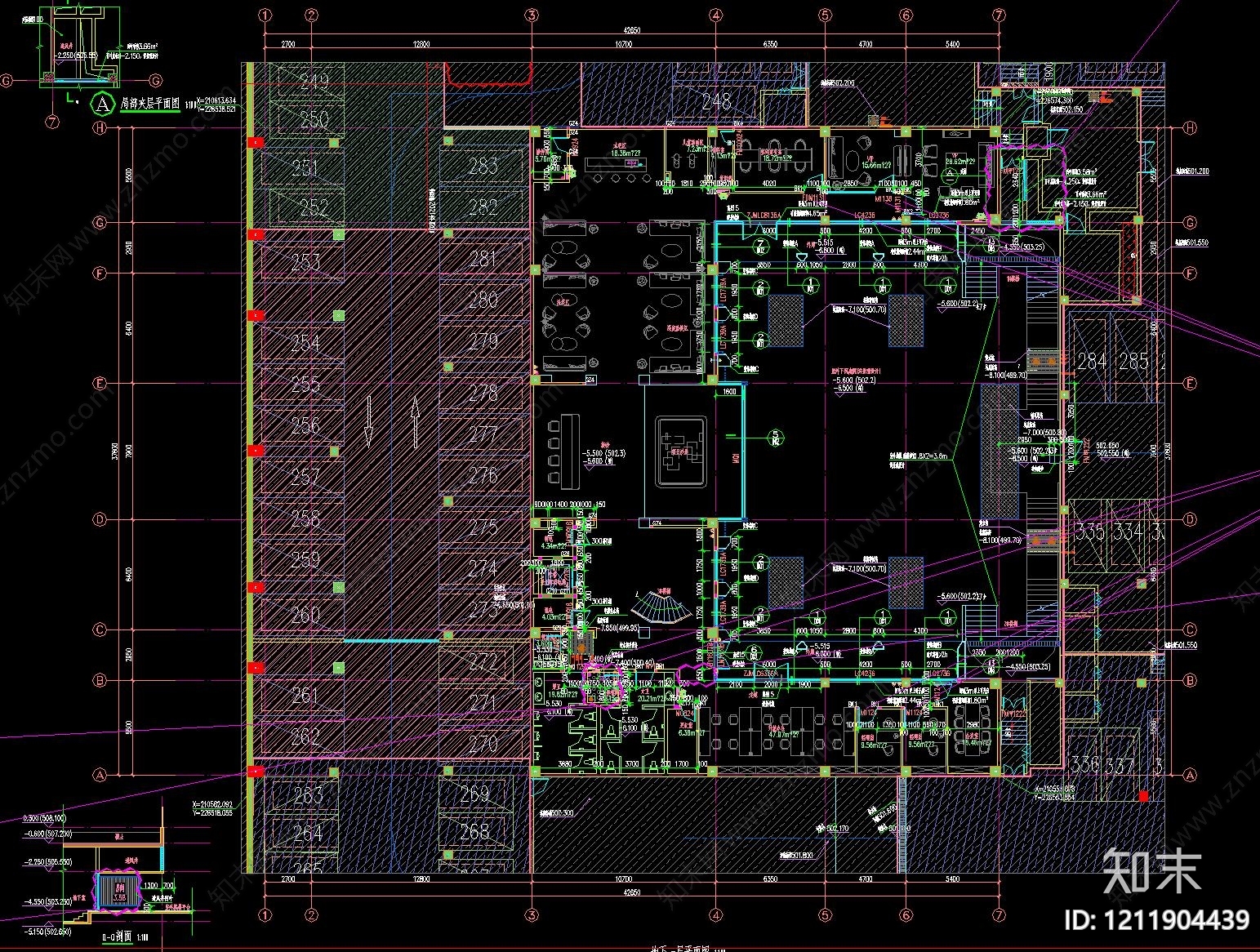 现代轻奢售楼处建筑施工图下载【ID:1211904439】