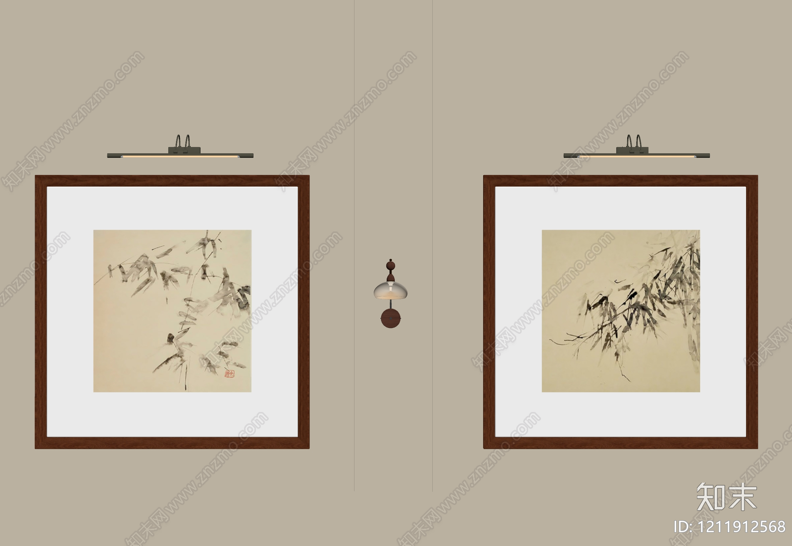 新中式挂画SU模型下载【ID:1211912568】