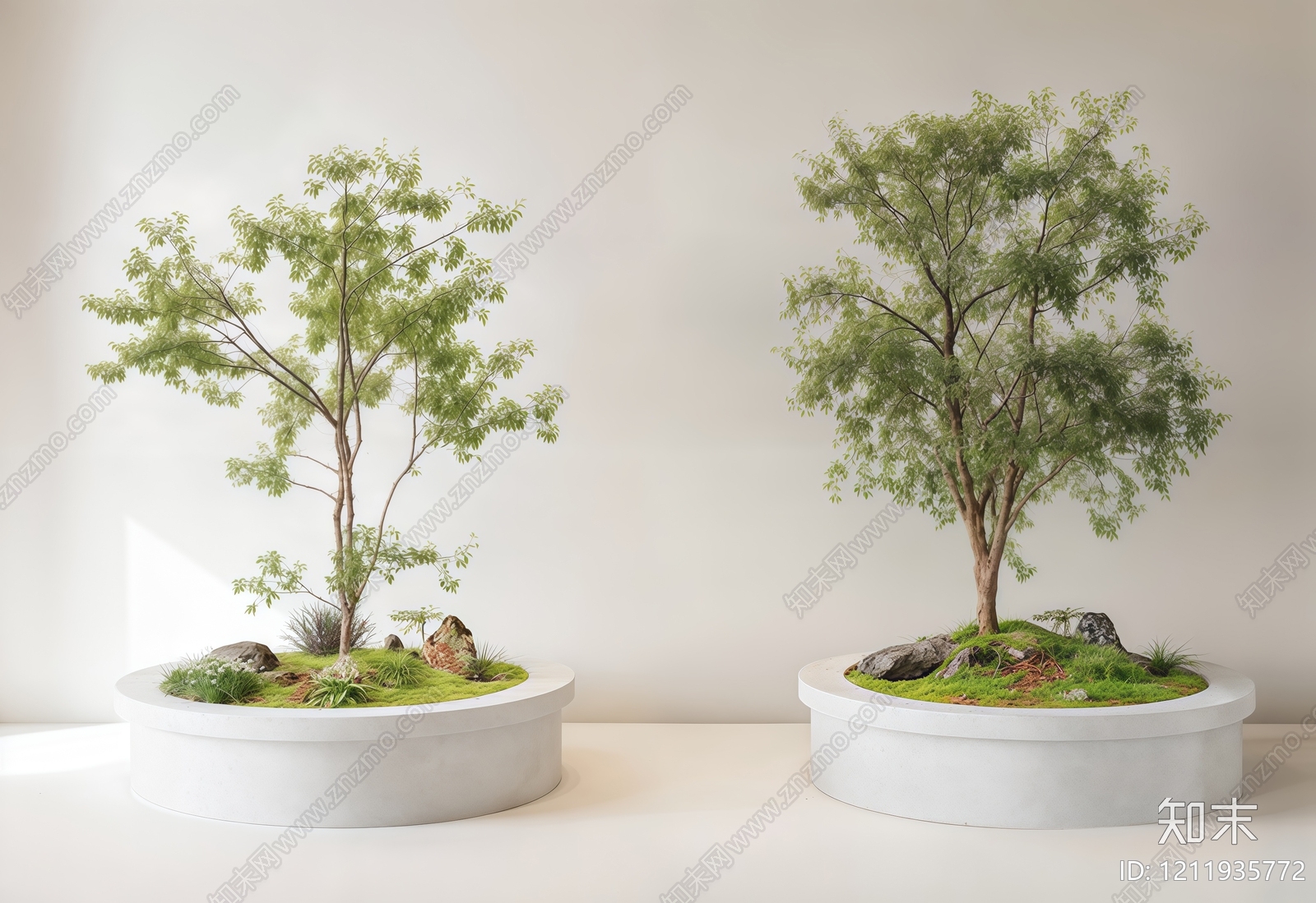 新中式景观盆景3D模型下载【ID:1211935772】