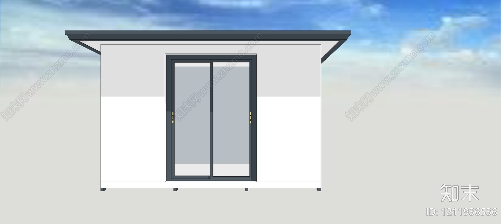 现代简约门卫室SU模型下载【ID:1211936536】