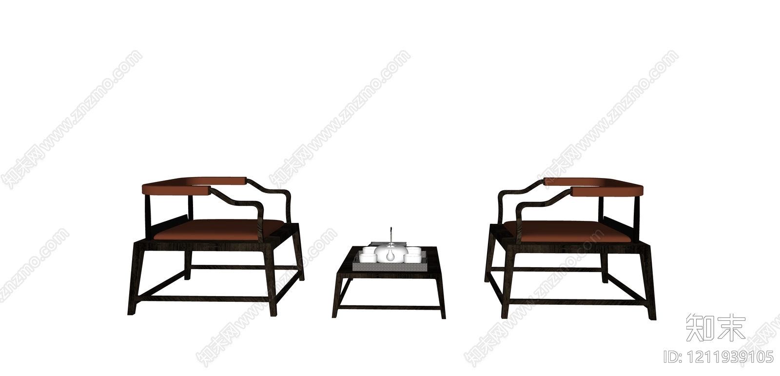 新中式休闲椅SU模型下载【ID:1211939105】