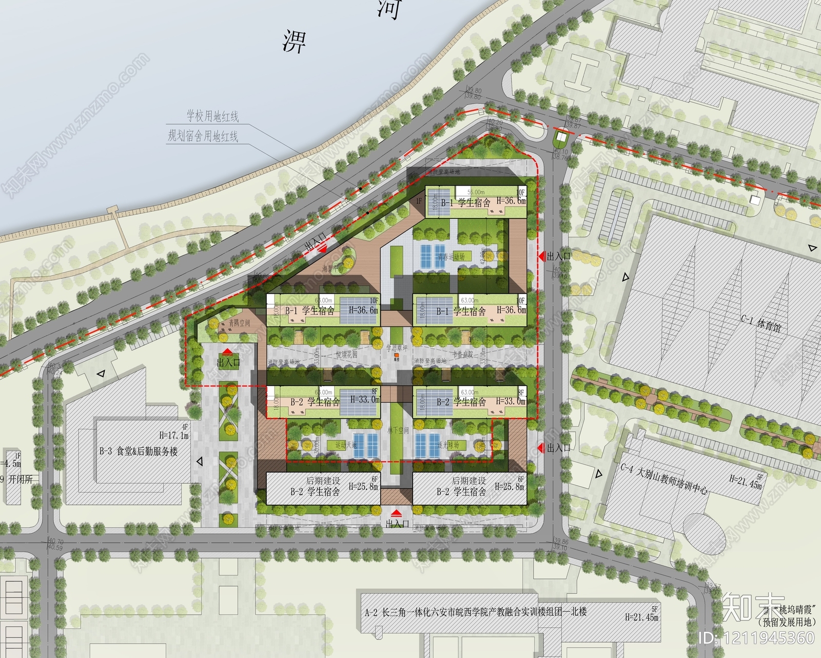 现代学校建筑施工图下载【ID:1211945360】