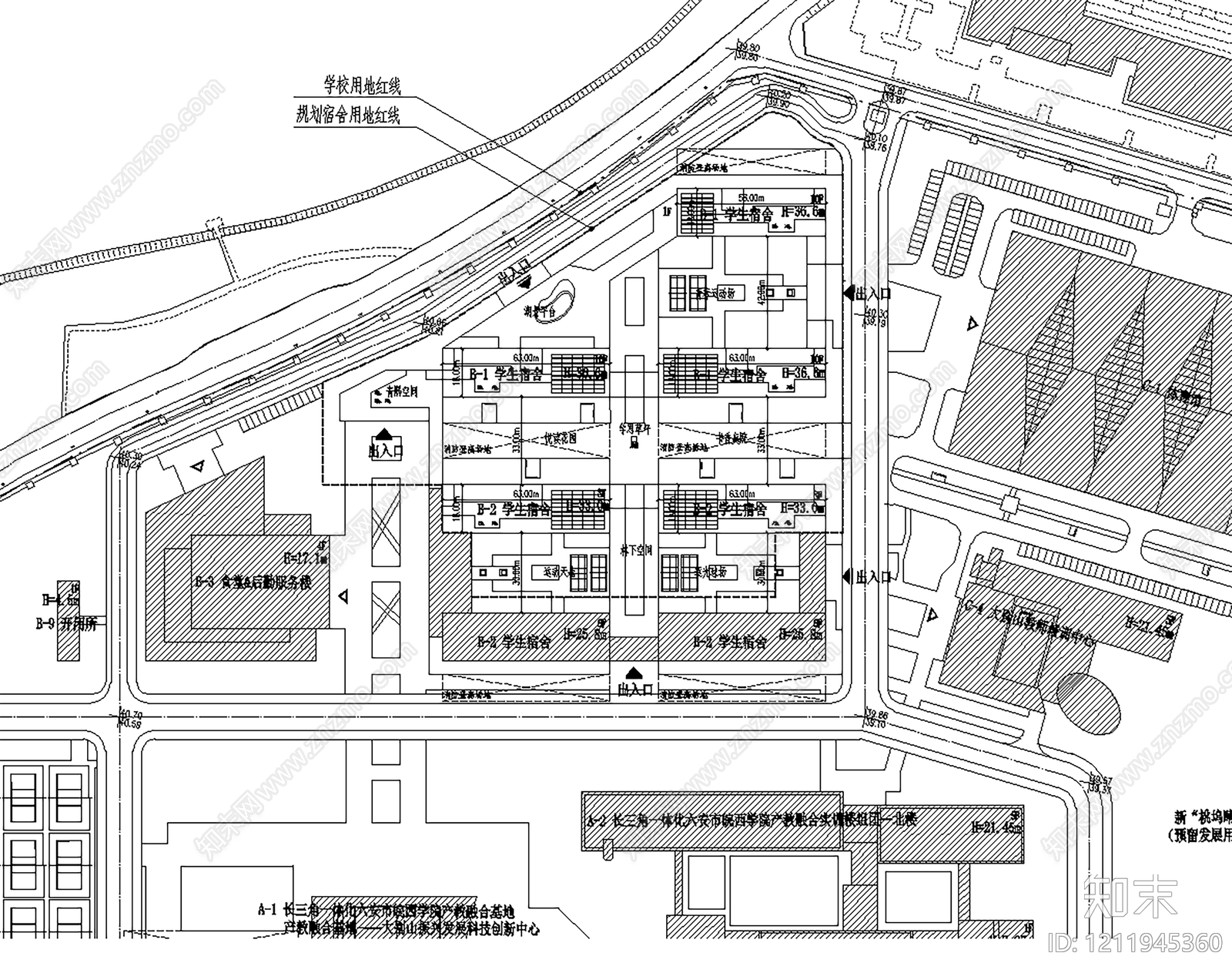 现代学校建筑cad施工图下载【ID:1211945360】