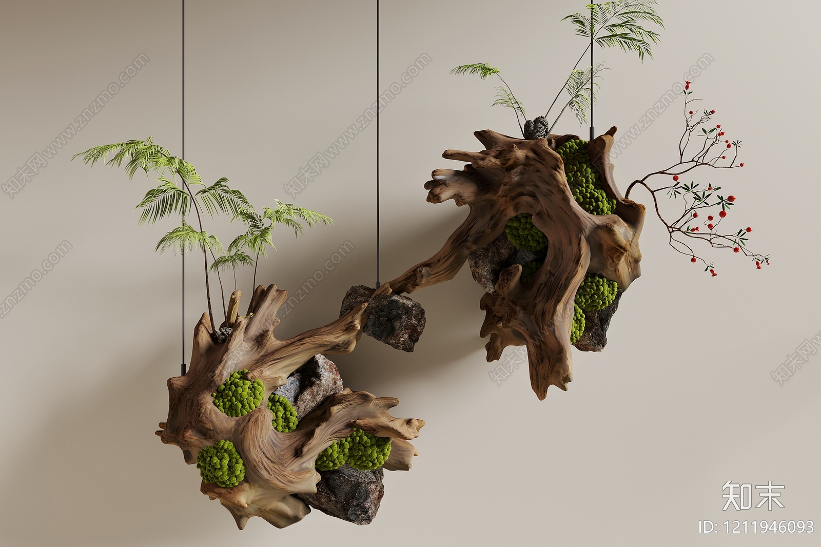 新中式挂件3D模型下载【ID:1211946093】