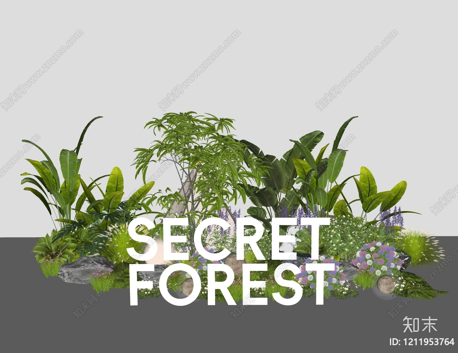 热带植物景观植物组合SU模型下载【ID:1211953764】
