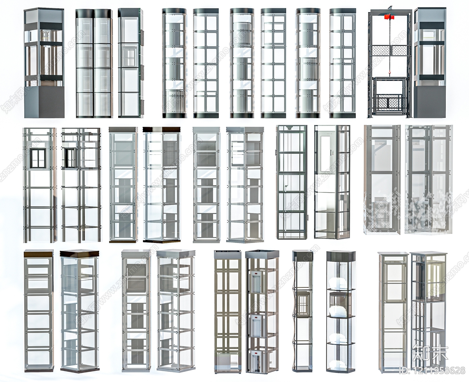 现代极简观光电梯SU模型下载【ID:1211958628】
