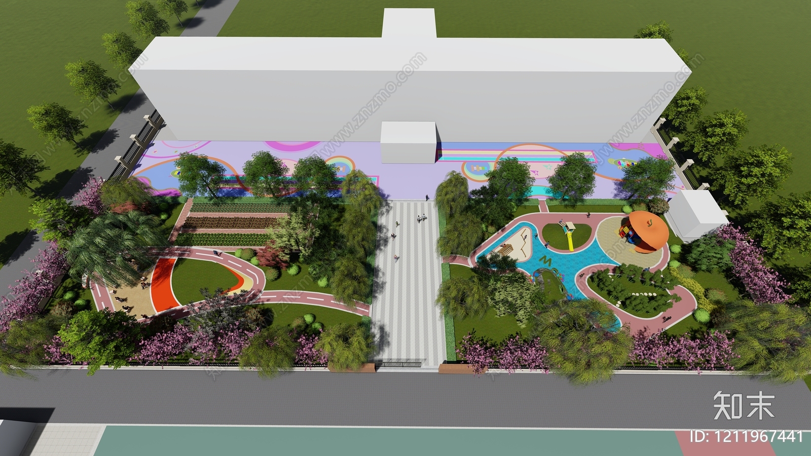 现代儿童友好景观教育校园景观SU模型下载【ID:1211967441】
