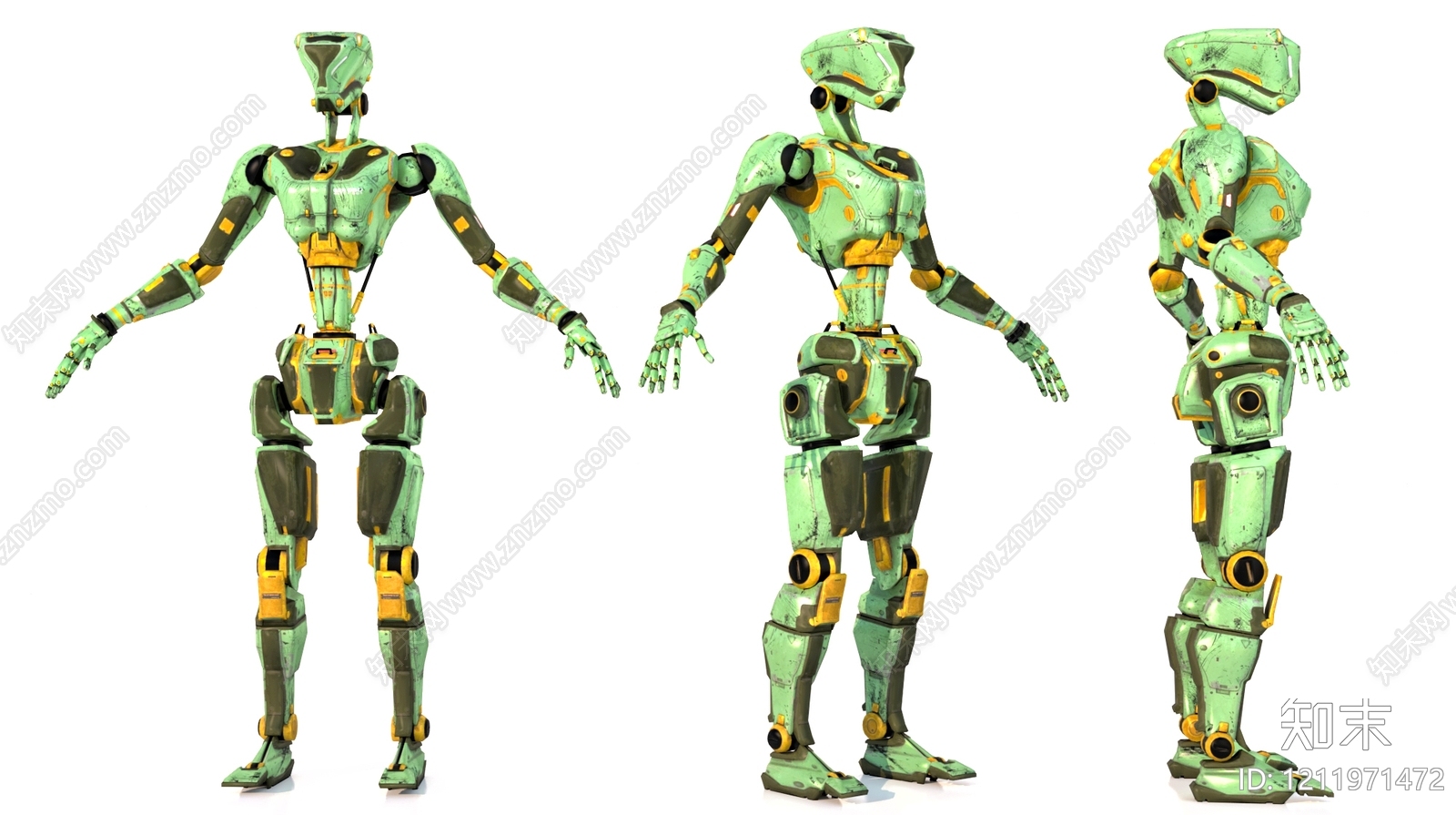 赛博朋克机械风虚拟人物3D模型下载【ID:1211971472】