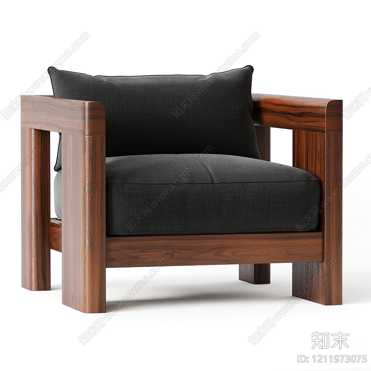 现代简约单人沙发3D模型下载【ID:1211973075】