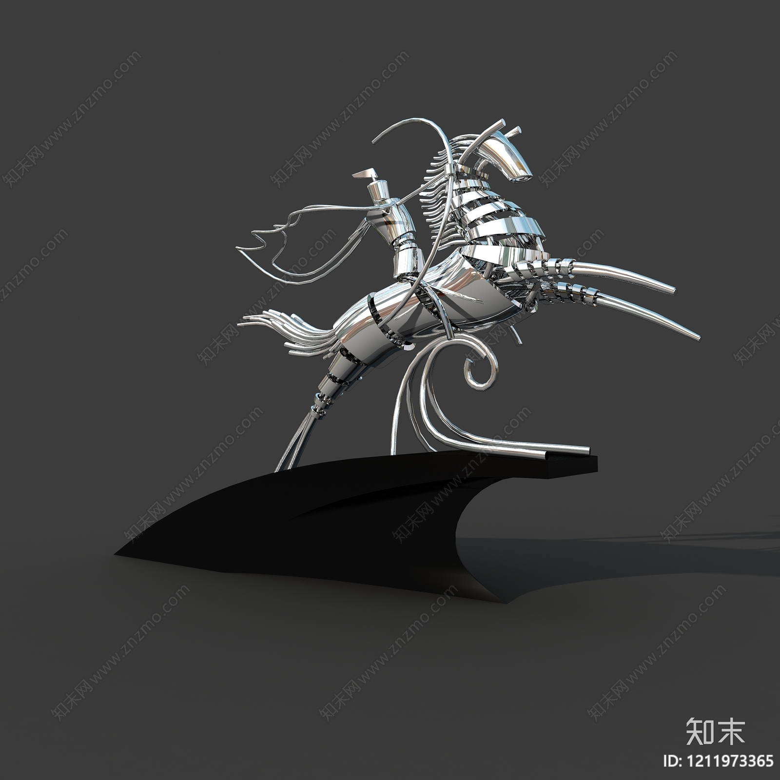 机械朋克雕塑摆件3D模型下载【ID:1211973365】