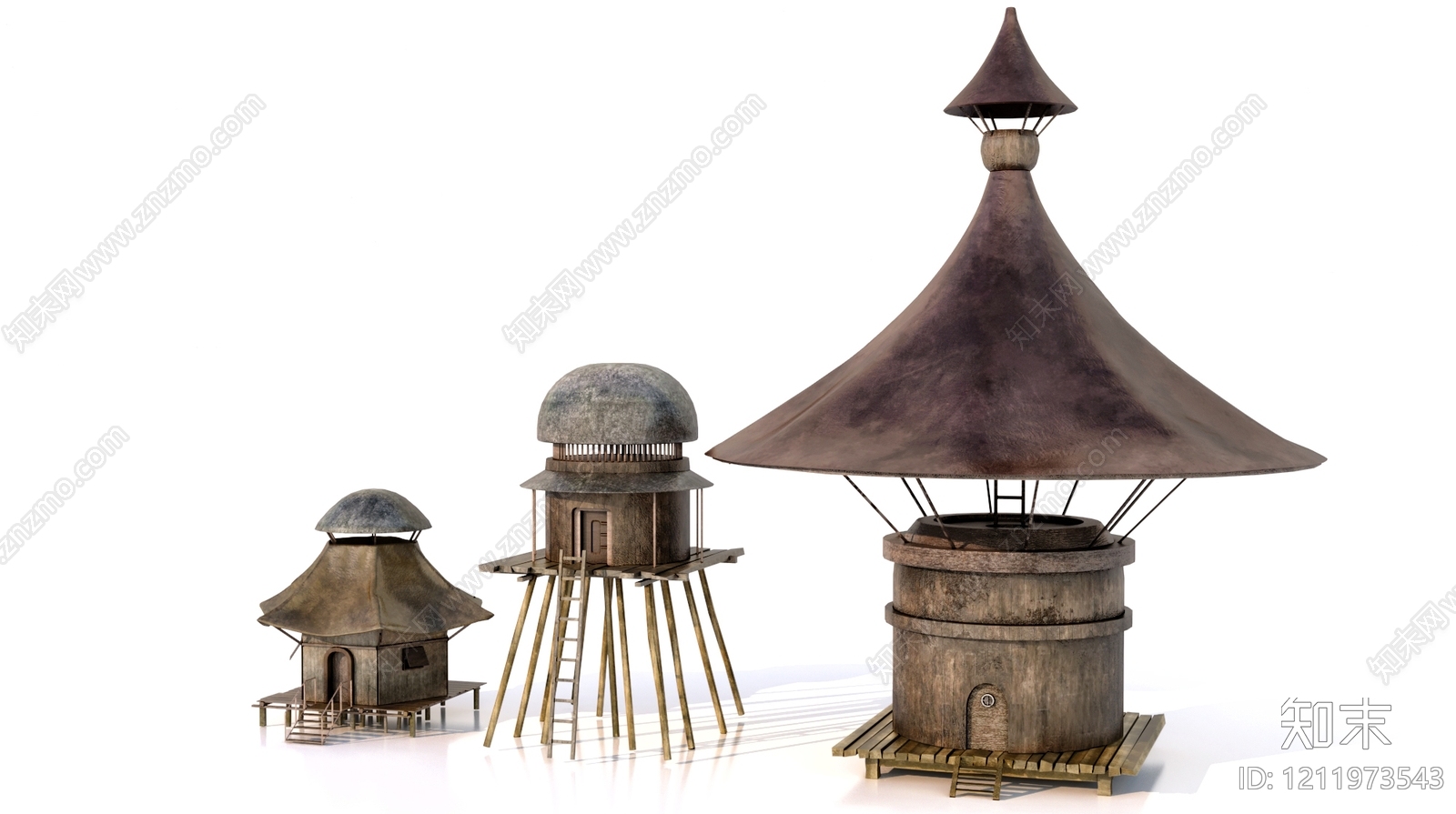 原始部落风格艺术风格建筑3D模型下载【ID:1211973543】