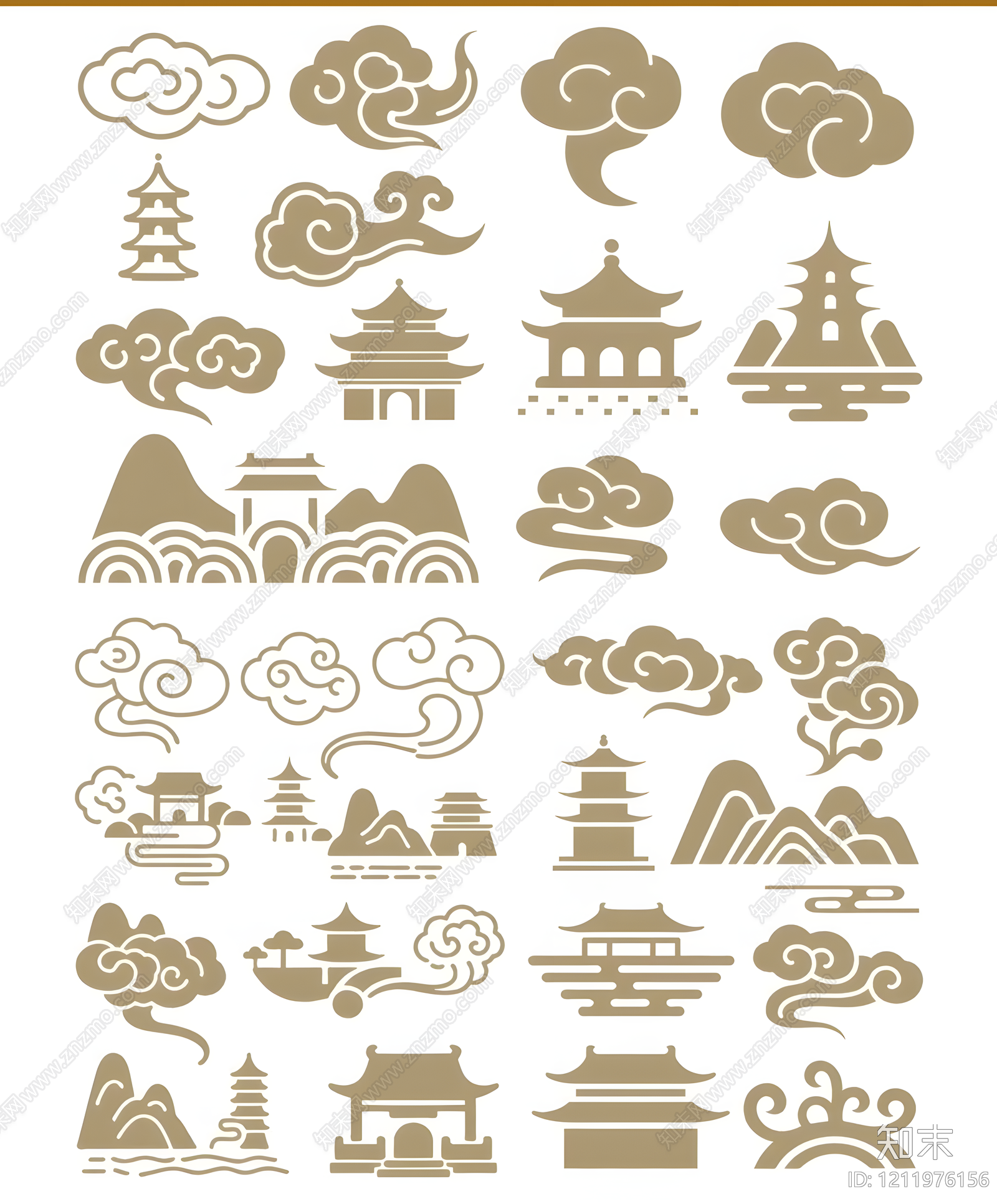 新中式剪影图库施工图下载【ID:1211976156】