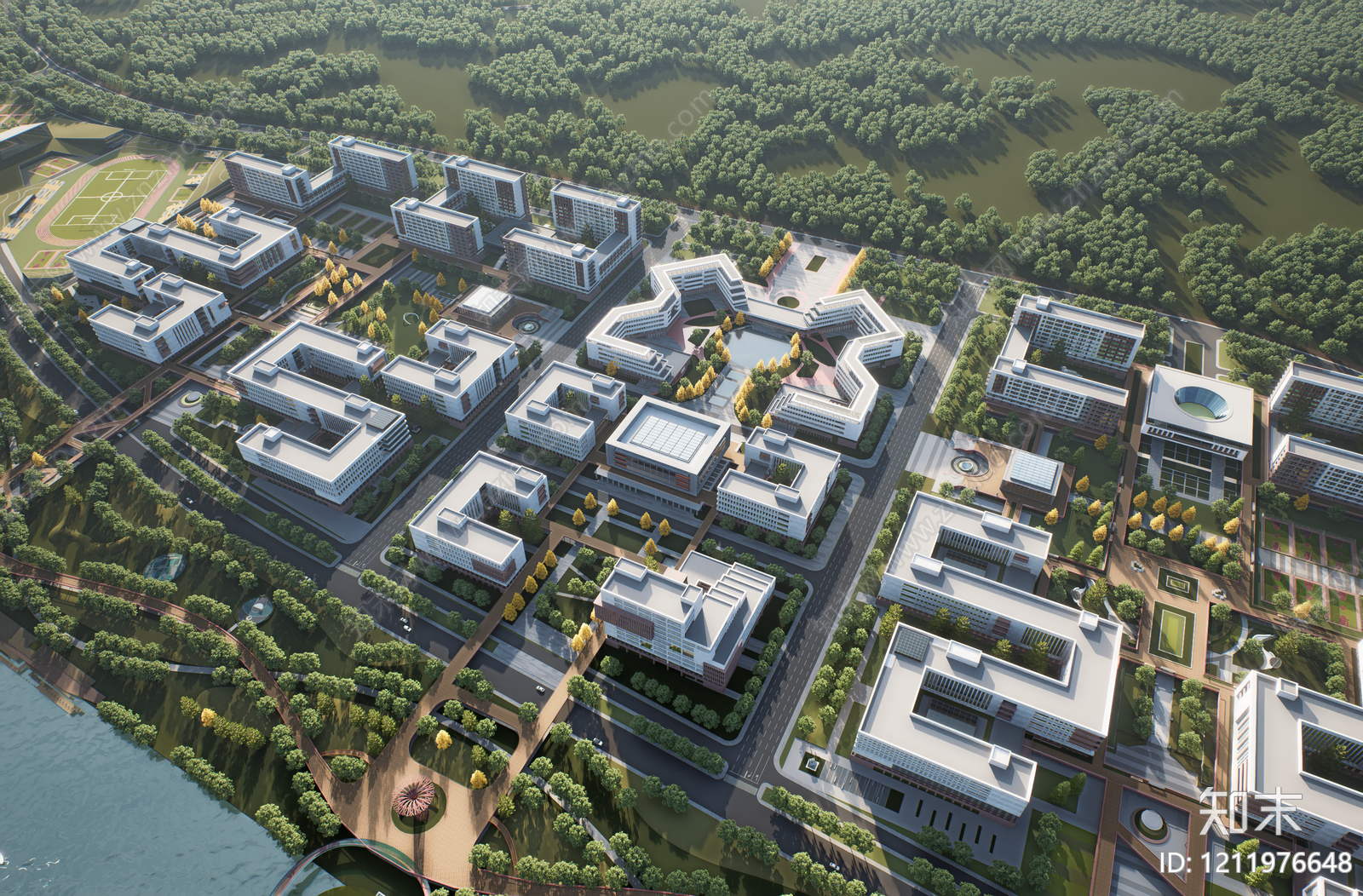 现代主义小区建筑SU模型下载【ID:1211976648】