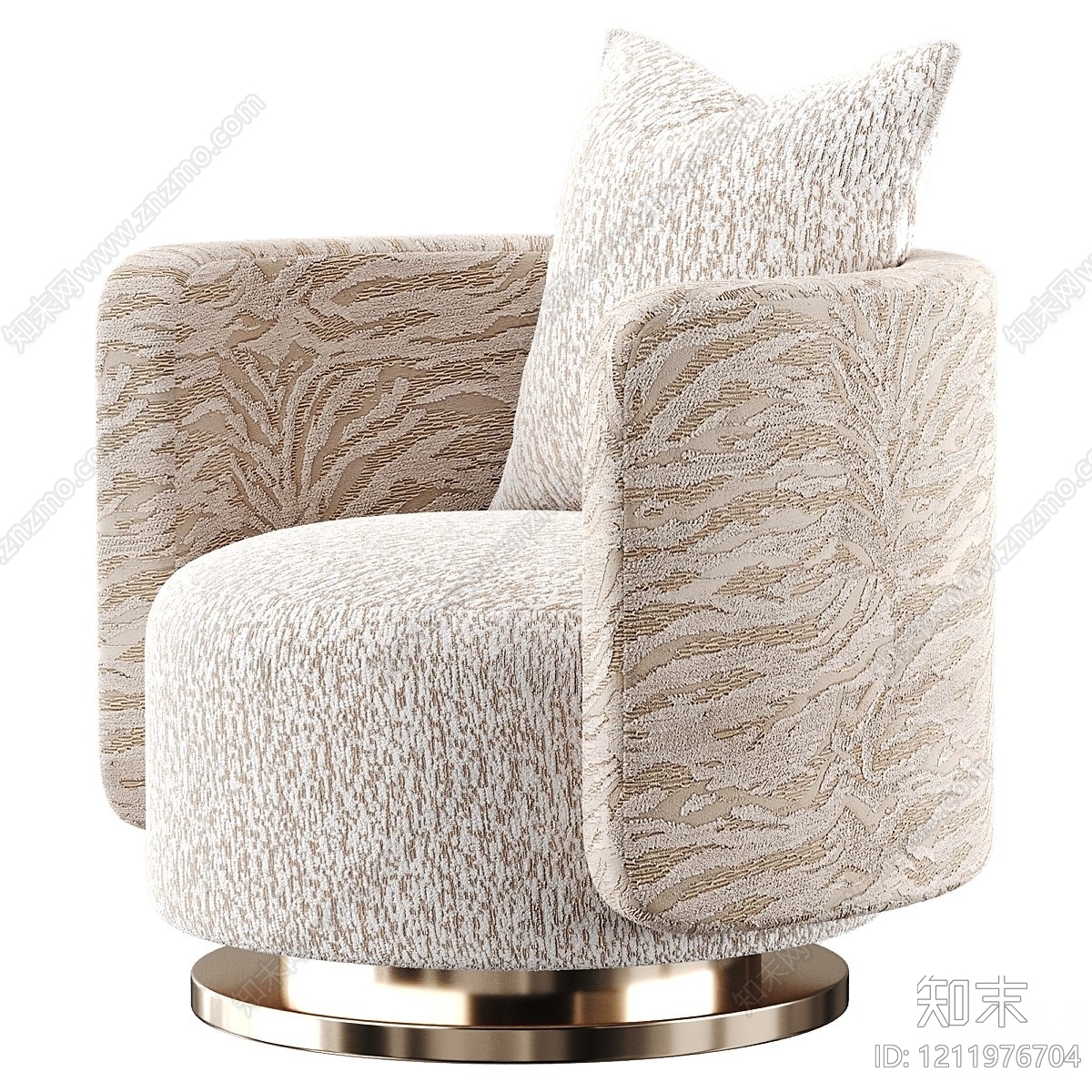 奶油风单人沙发3D模型下载【ID:1211976704】