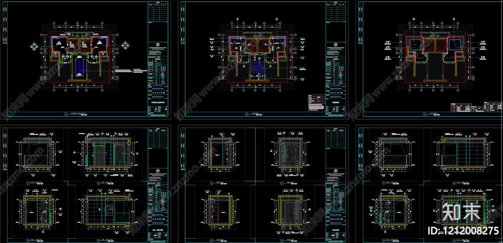 现代电梯厅施工图下载【ID:1212008275】