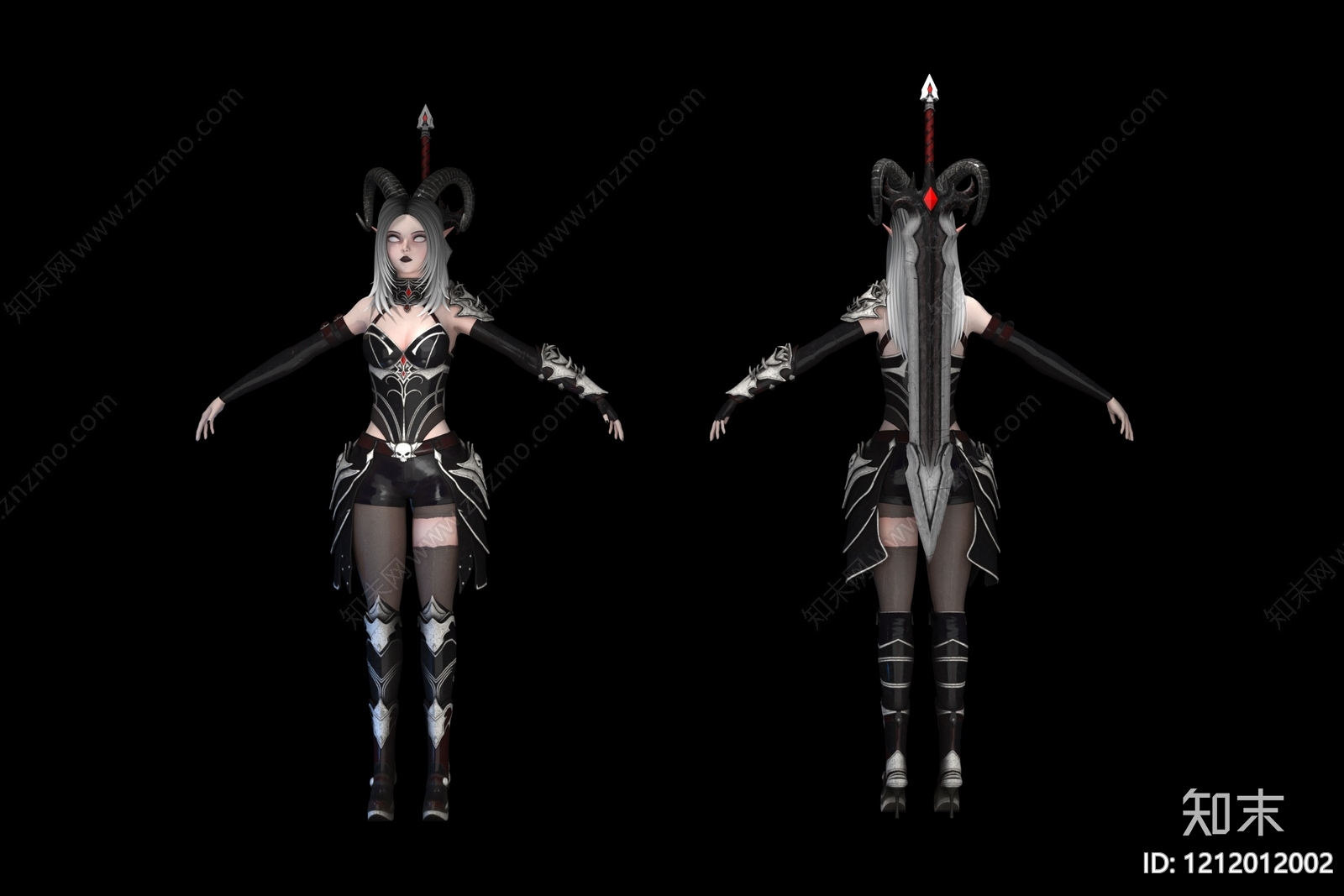 暗黑奇幻风虚拟人物3D模型下载【ID:1212012002】
