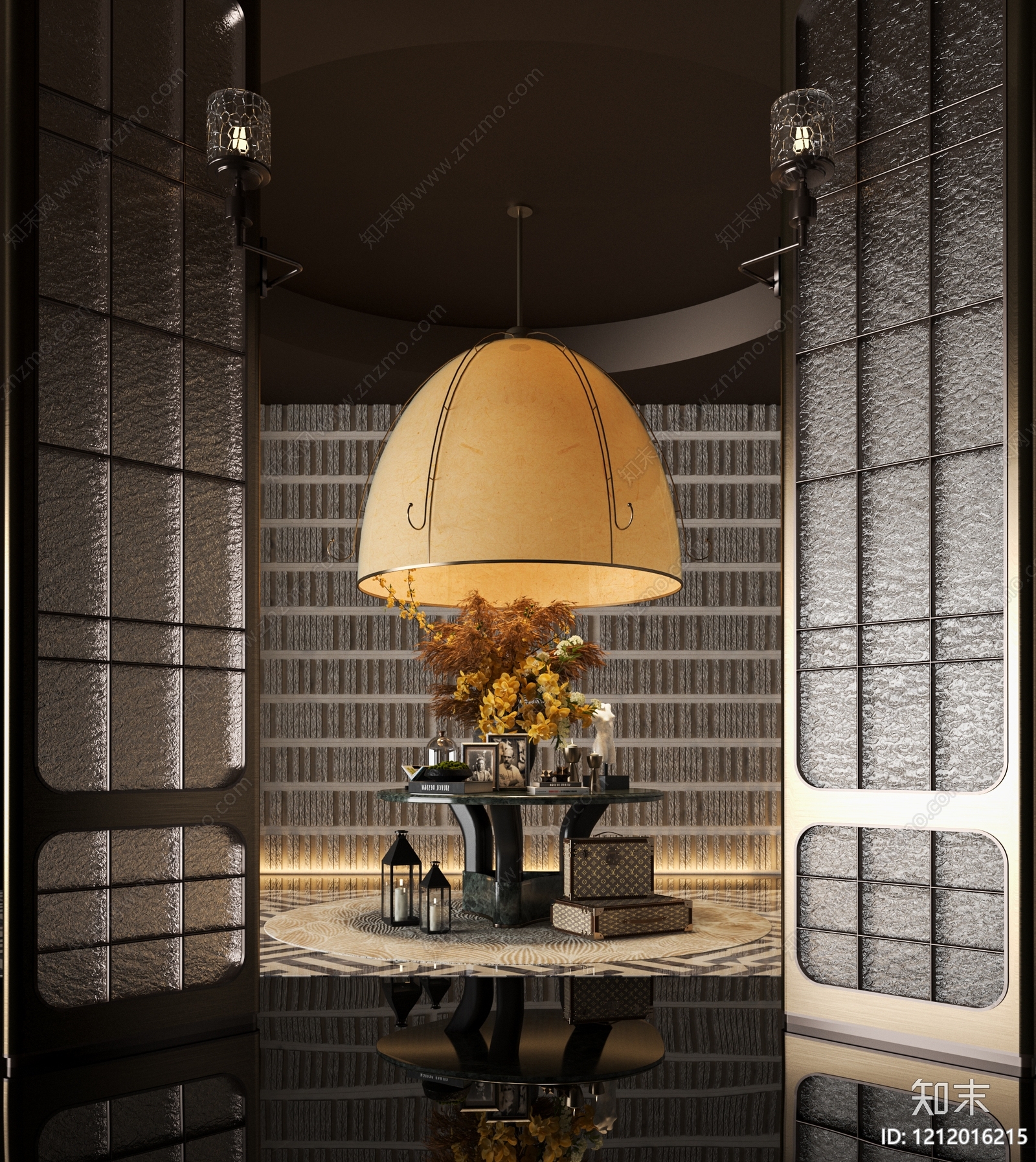 中古风酒店大堂SU模型下载【ID:1212016215】