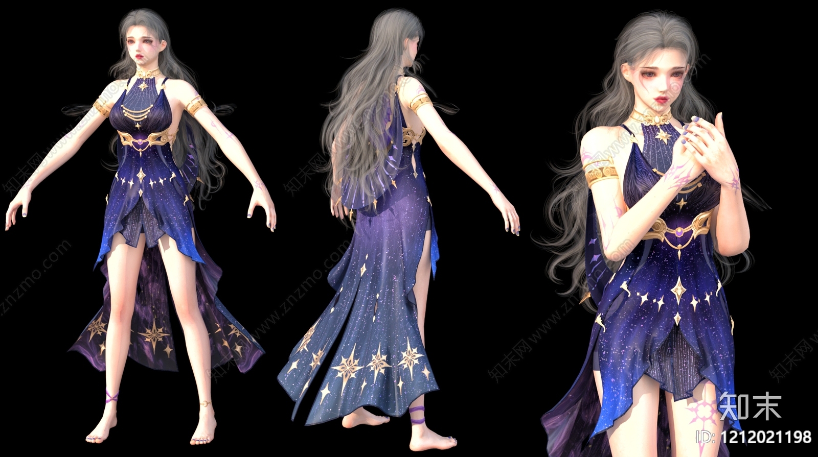星象幻想风虚拟人物3D模型下载【ID:1212021198】