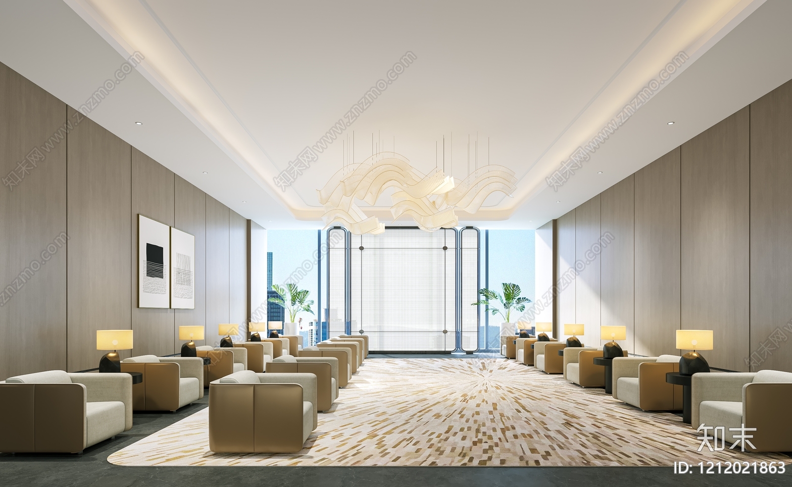 现代简约接待室3D模型下载【ID:1212021863】