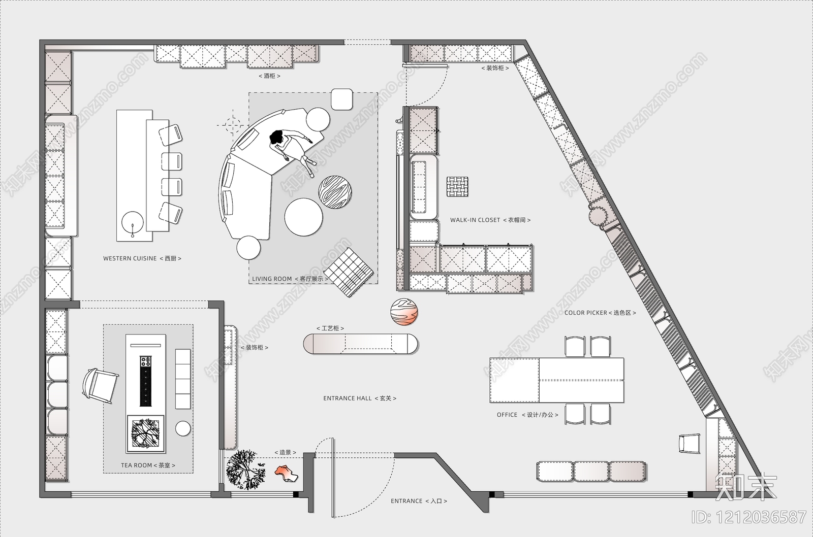 家具展厅施工图下载【ID:1212036587】