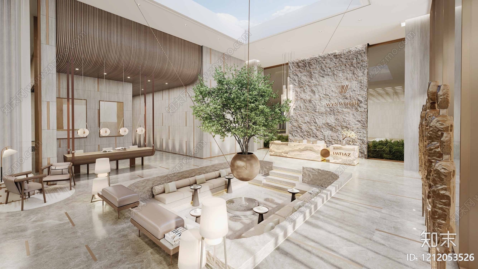 侘寂轻奢住宅公区下载【ID:1212053526】