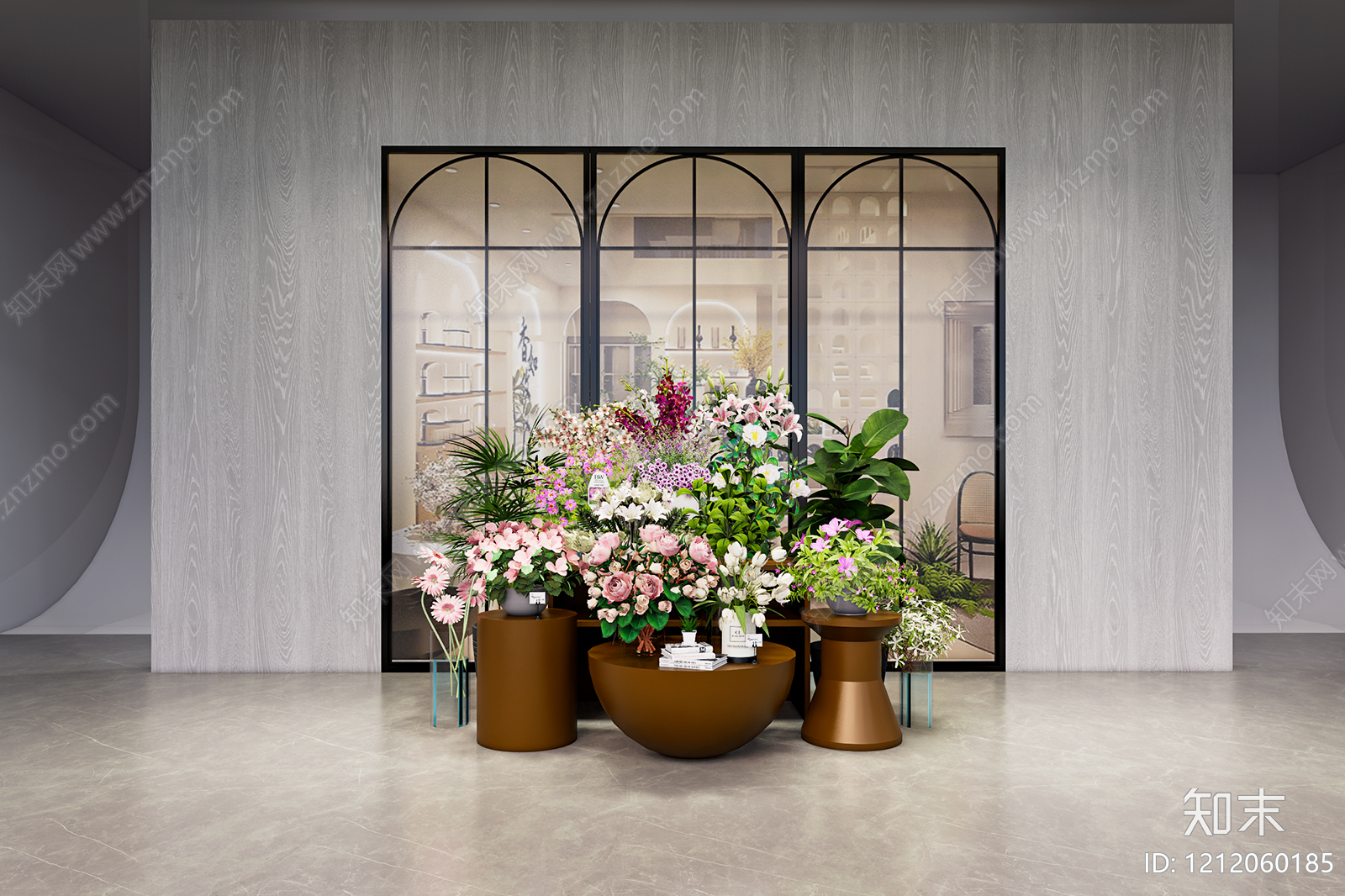 奶油风花店SU模型下载【ID:1212060185】