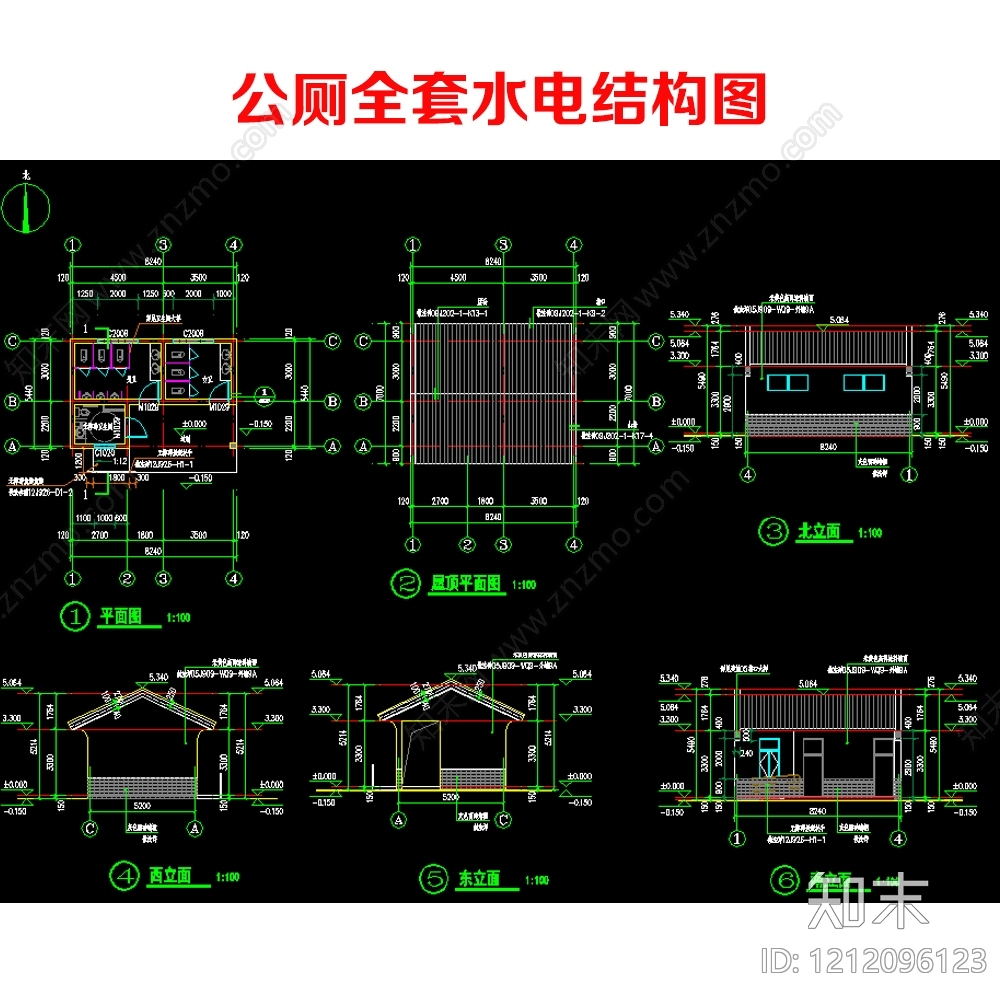 仿古建筑施工图下载【ID:1212096123】