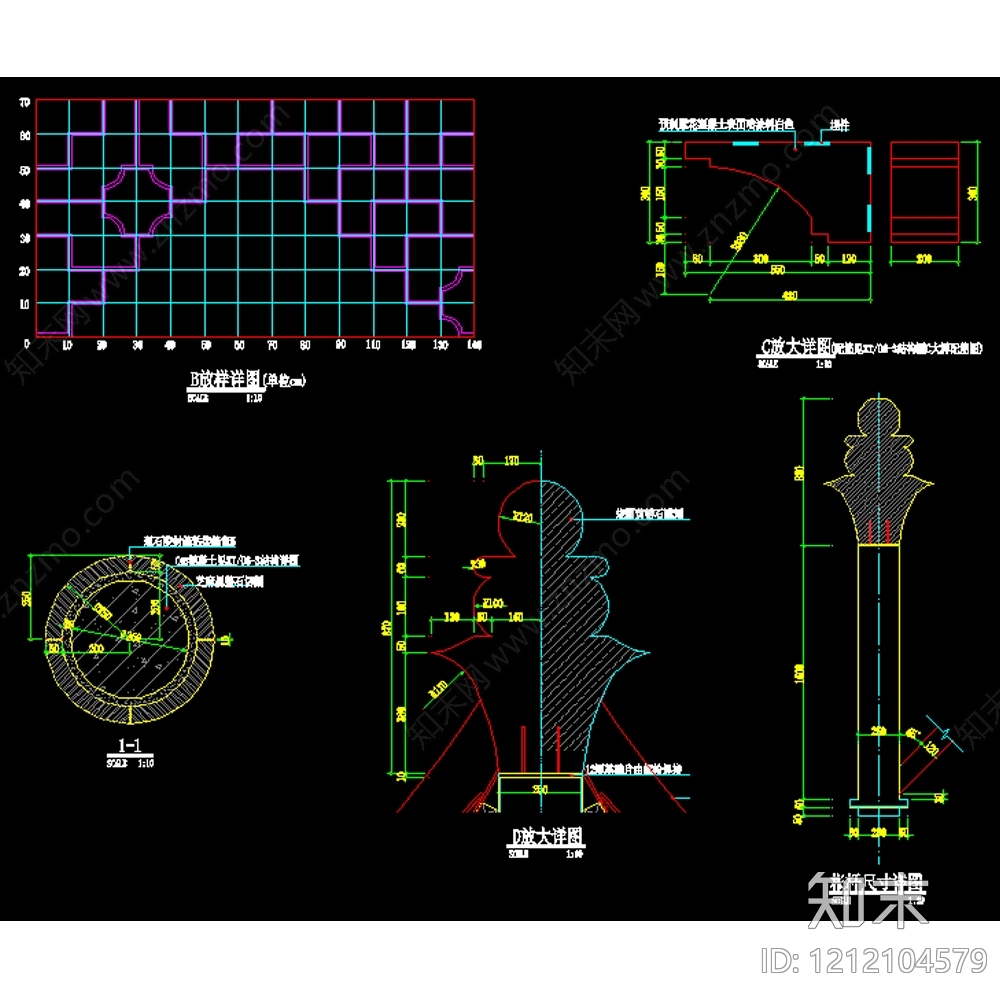 现代欧式亭子cad施工图下载【ID:1212104579】