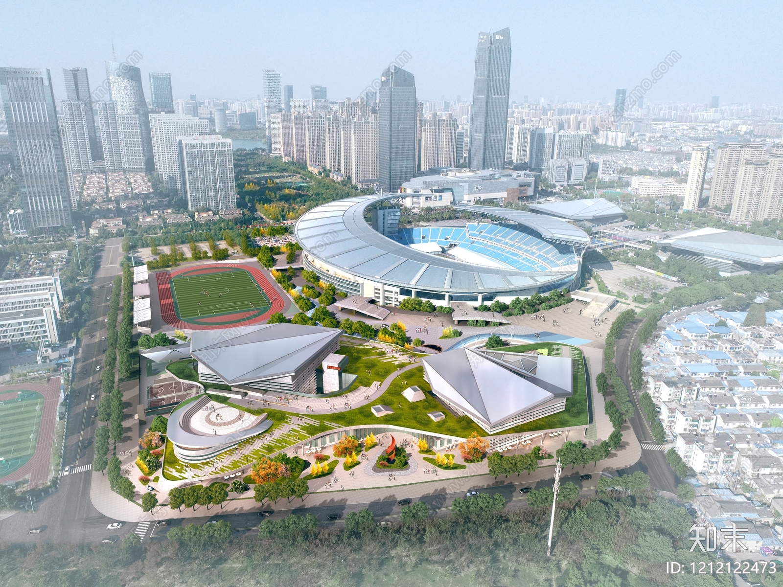 现代主义体育馆SU模型下载【ID:1212122473】