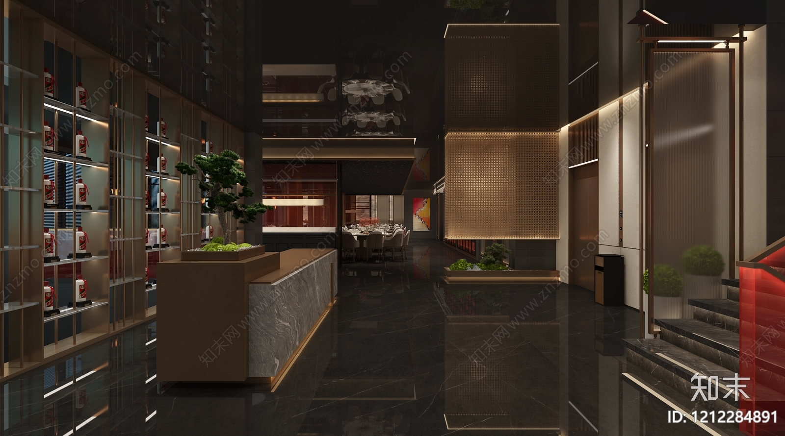 中餐厅3D模型精品下载_3dmax模型_知末网