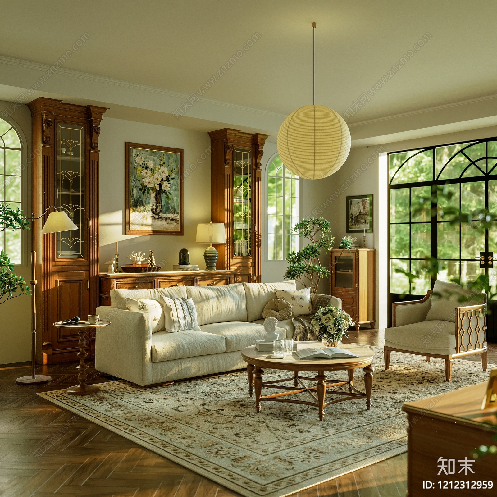 中古风家居客厅3D模型下载【ID:1212312959】