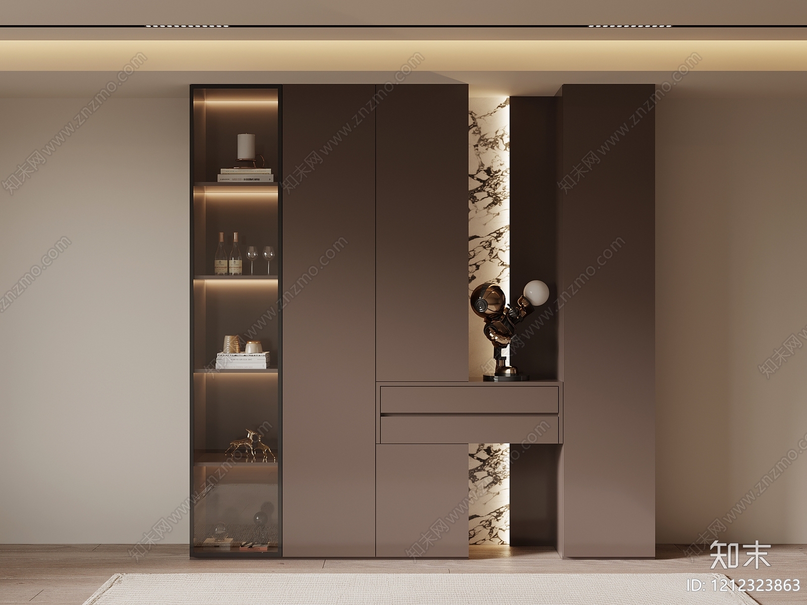 意式极简酒柜3D模型下载【ID:1212323863】
