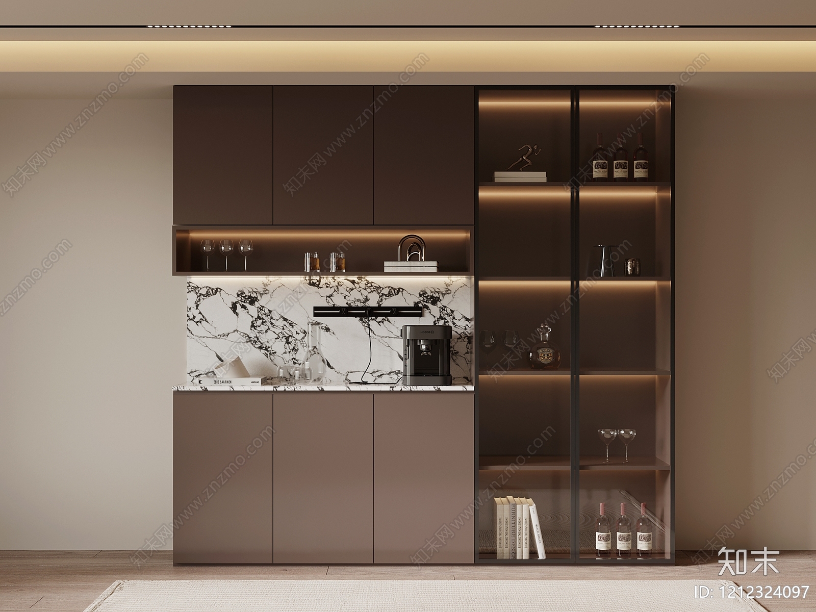 现代简约酒柜3D模型下载【ID:1212324097】
