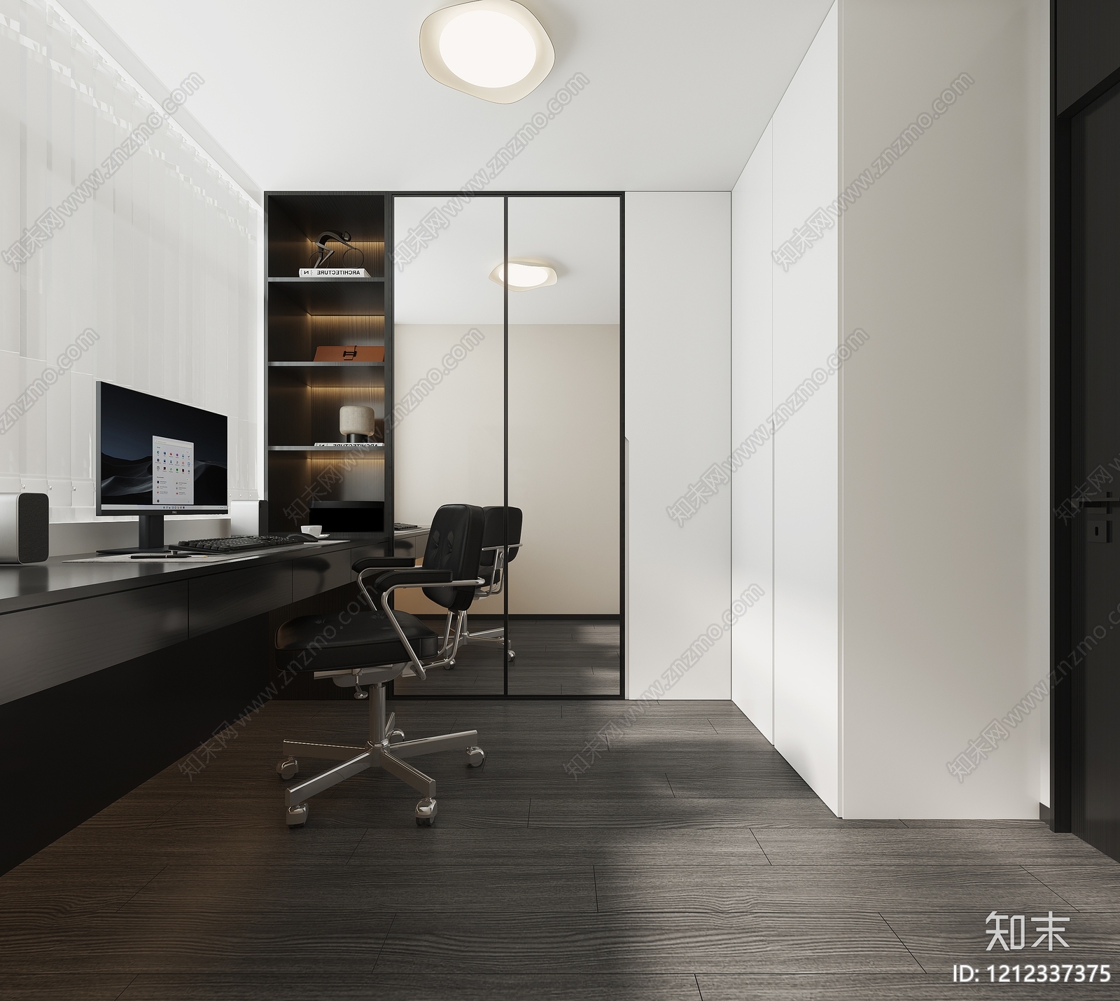 极简书房3D模型下载【ID:1212337375】