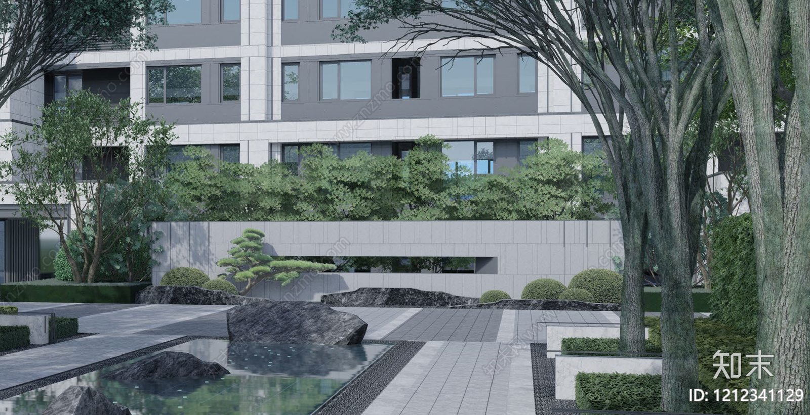 现代简约景墙图库施工图下载【ID:1212341129】