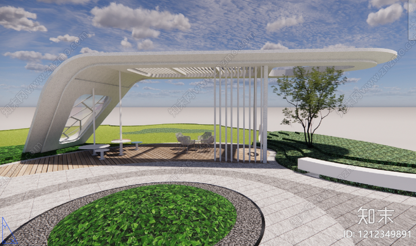 现代简约亭子图库施工图下载【ID:1212349891】