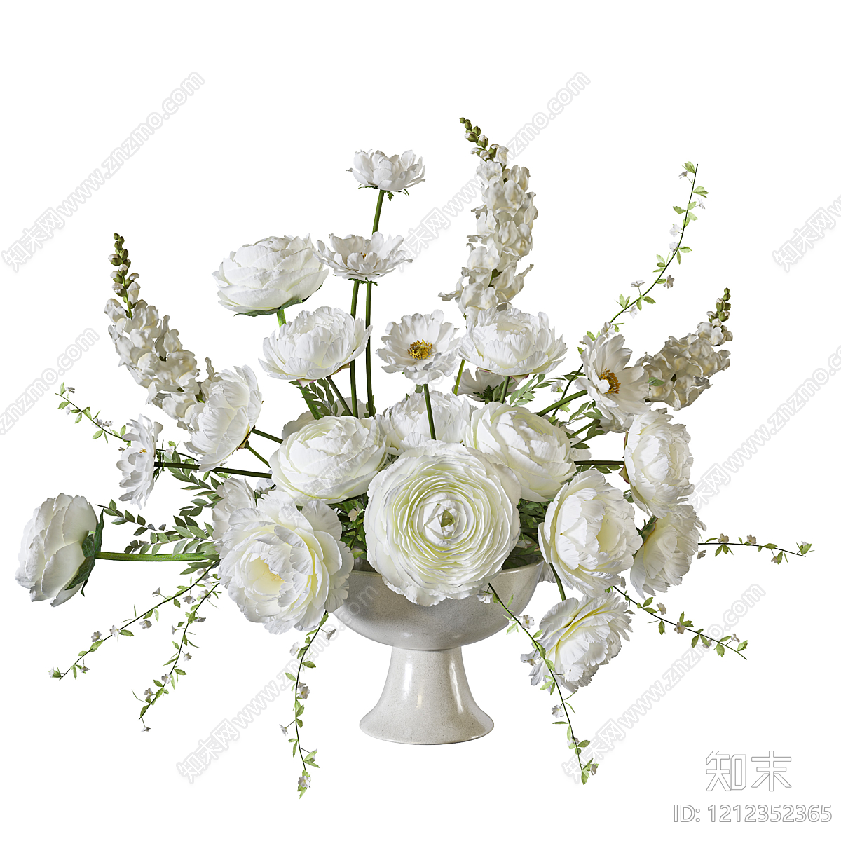 奶油风花艺3D模型下载【ID:1212352365】