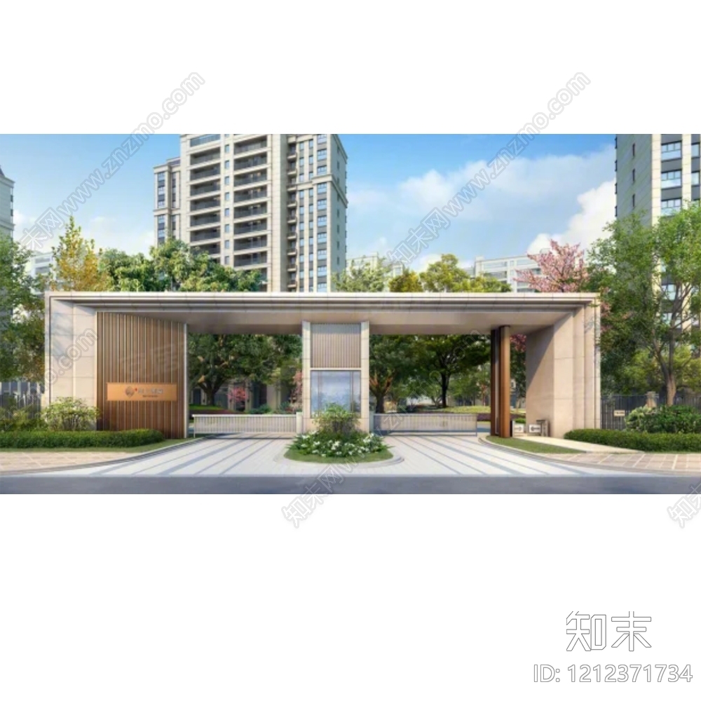 现代新中式门楼施工图下载【ID:1212371734】