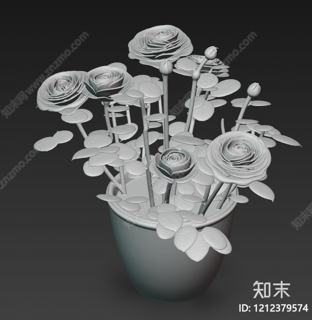 现代简约盆栽3D模型下载【ID:1212379574】