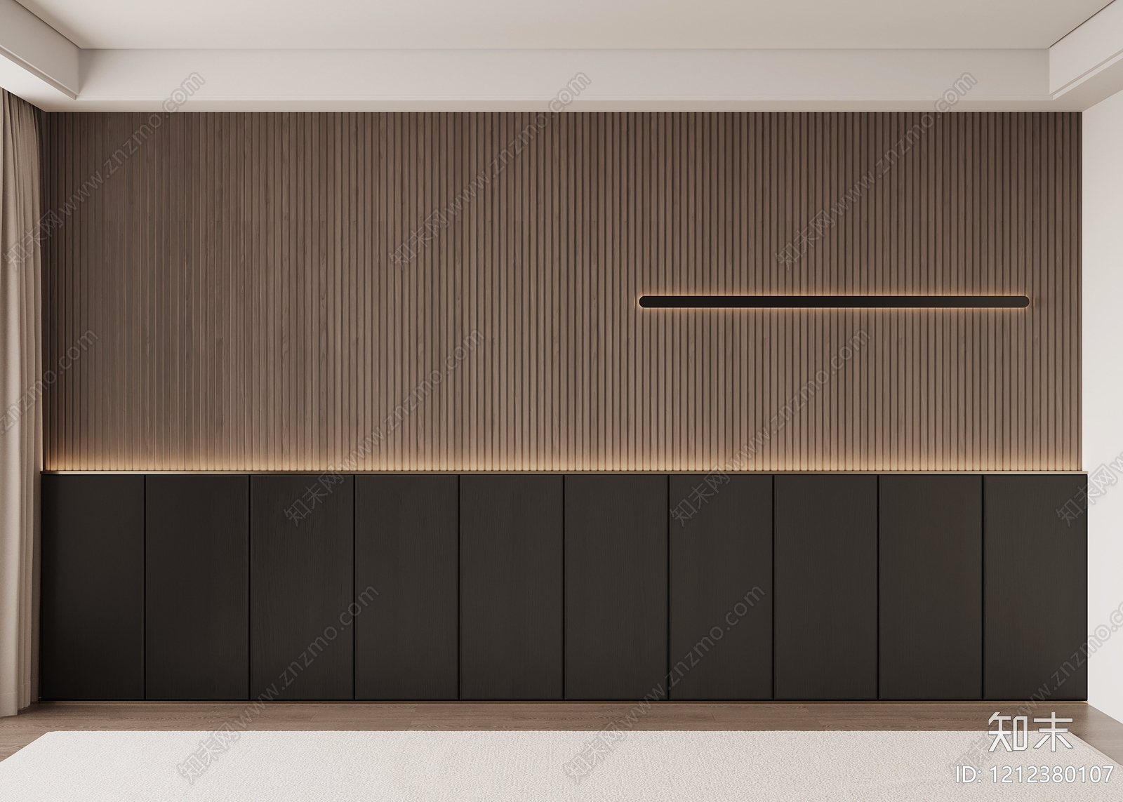 极简床头背景墙3D模型下载【ID:1212380107】